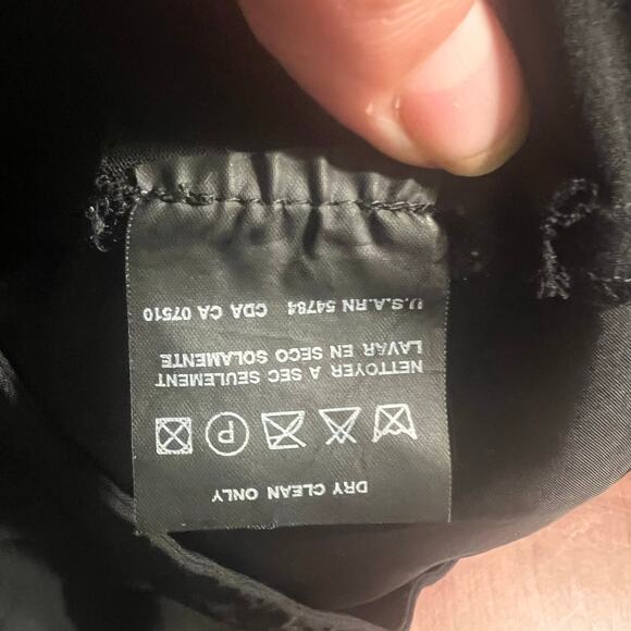 Vtg Emanual Ungaro Womens Black Slacks Pants Wool Sz 14/48 Wool Blend Satin Trim - Picture 9 of 10